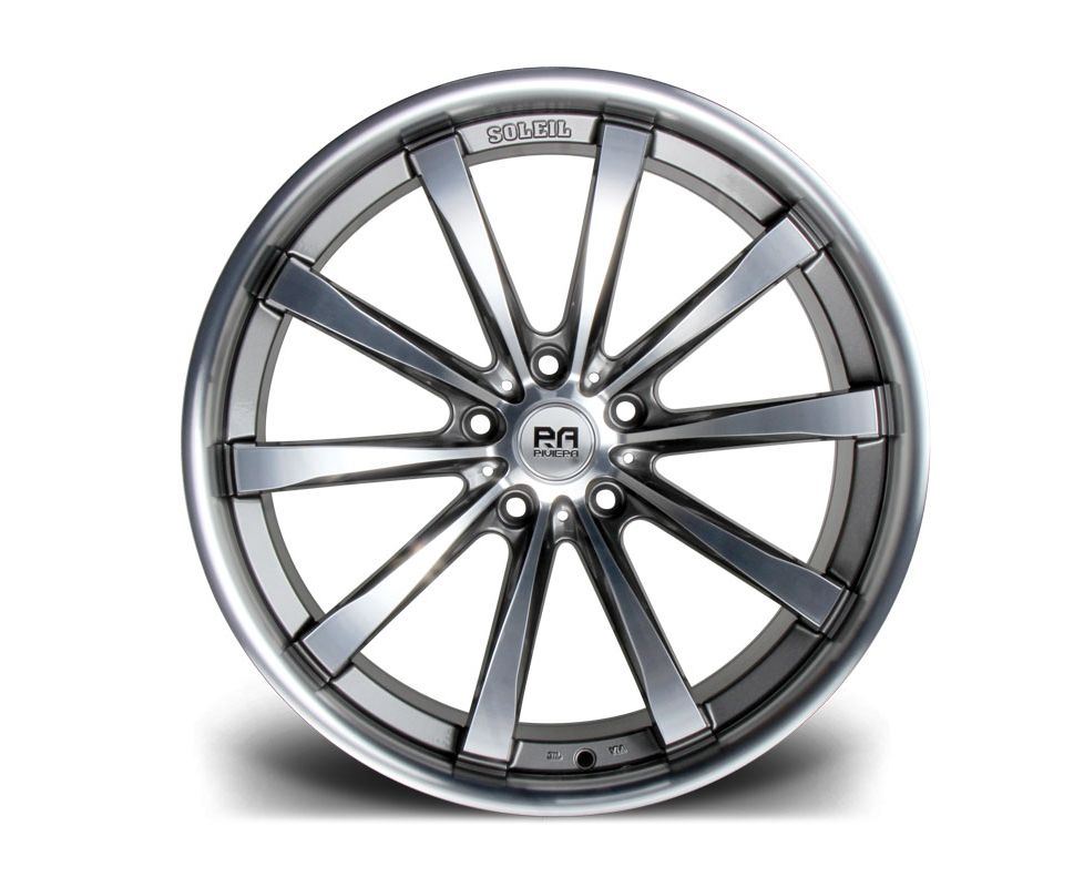 NEW 20" RIVIERA ASCOT ALLOY WHEELS IN GUNMETAL WITH POLISHED FACE, WIDER 10" REARS