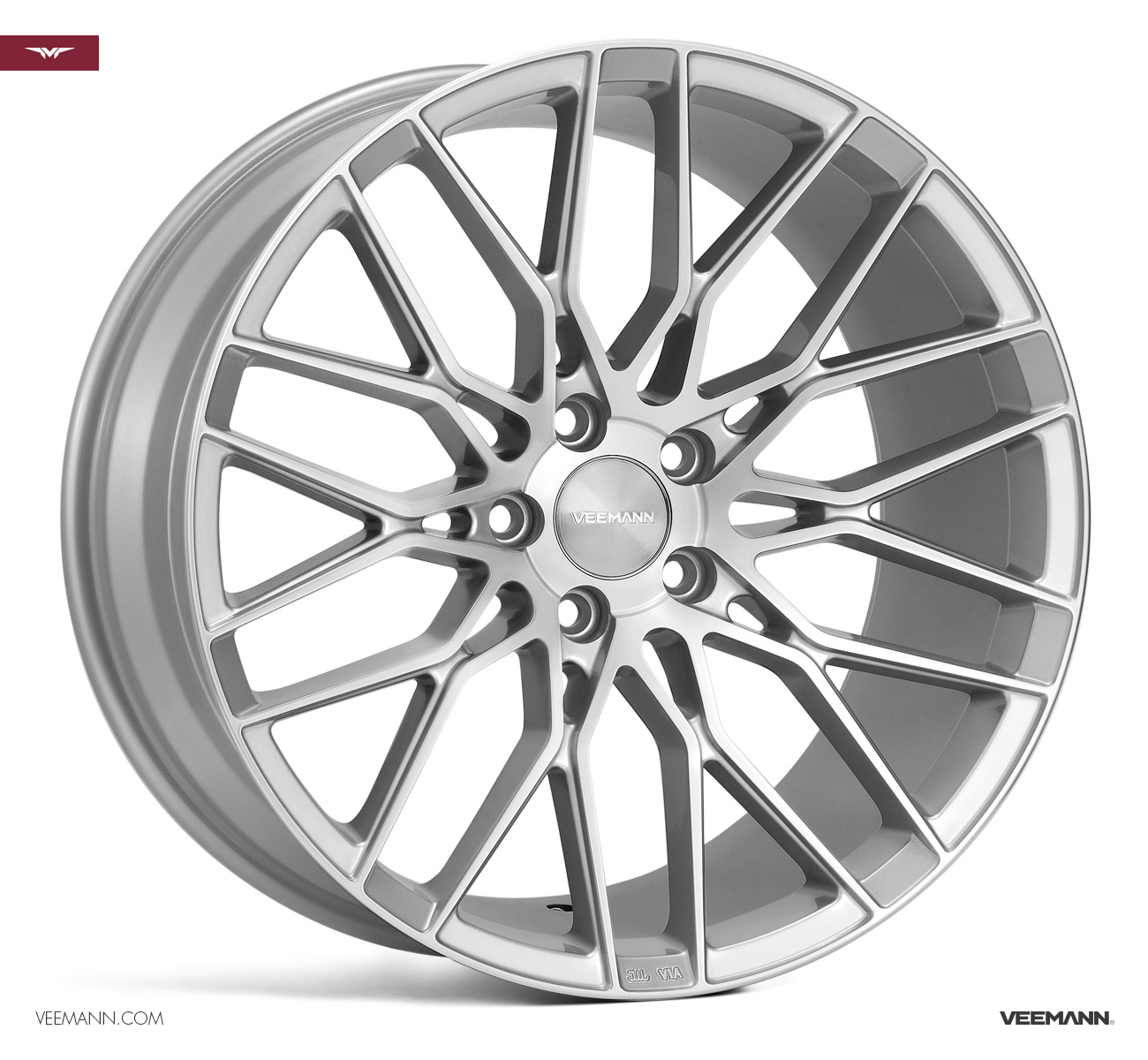 NEW 18" VEEMANN V-FS34 ALLOY WHEELS IN SILVER POL WITH WIDER 9" REARS ET42/42