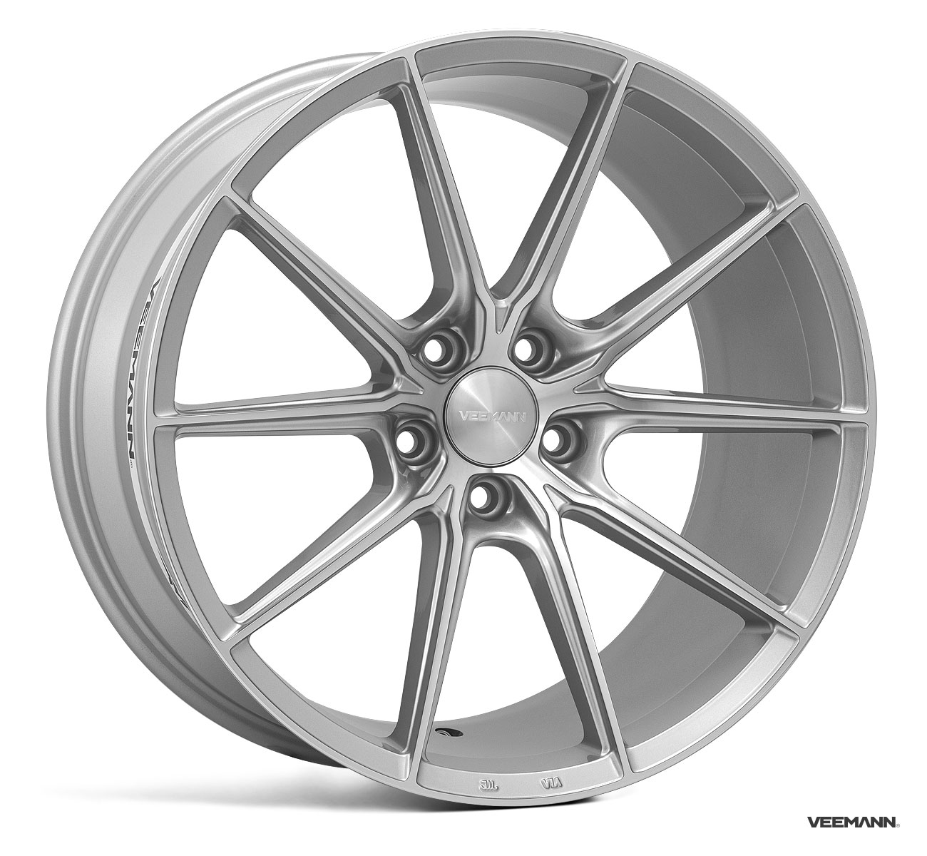 NEW 20" VEEMANN V-FS48 ALLOY WHEELS IN SILVER WITH POLISHED FACE WITH WIDER REARS