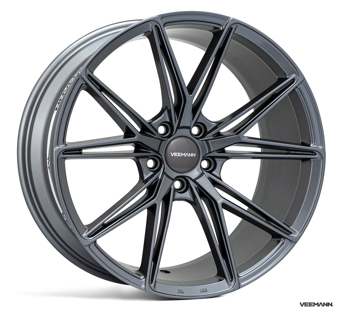 NEW 19" VEEMANN V-FS49 ALLOY WHEELS IN GLOSS GRAPHITE WITH WIDER 9.5" REARS