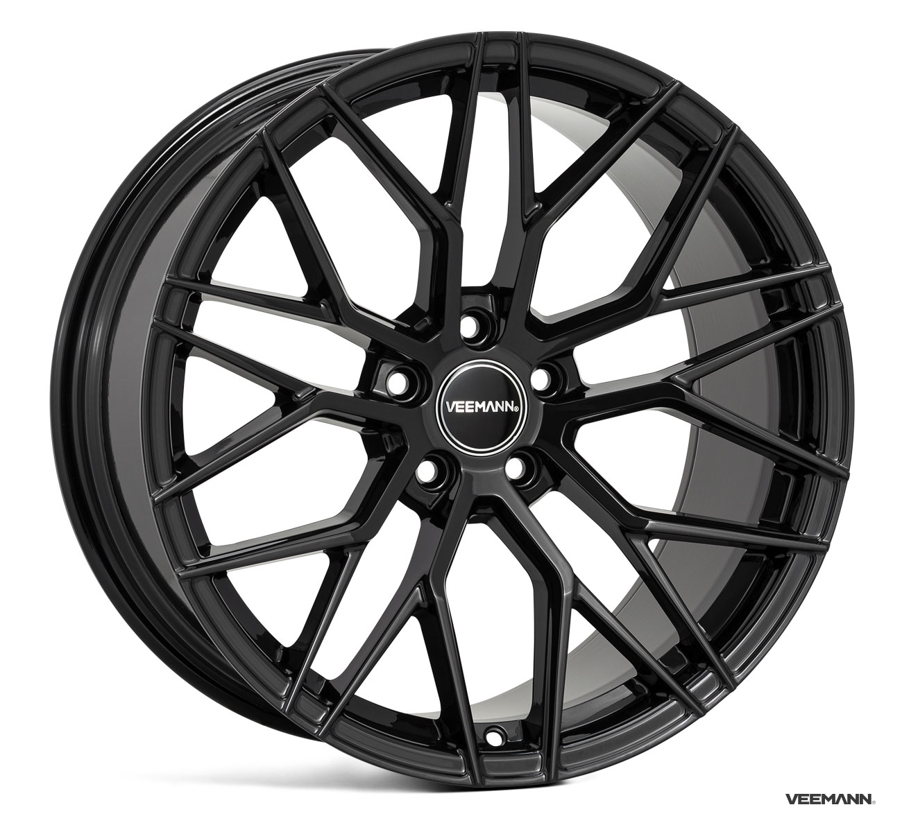 NEW 19" VEEMANN VC520 ALLOY WHEELS IN GLOSS BLACK WITH WIDER 9.5" REARS 5X112