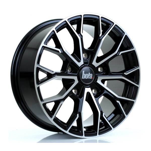 New 18 Inch Bola Vansport B24 Alloy Wheels In Gloss Black Polished Face, 900kg Load Rated, Ford Transit Custom 5x160
