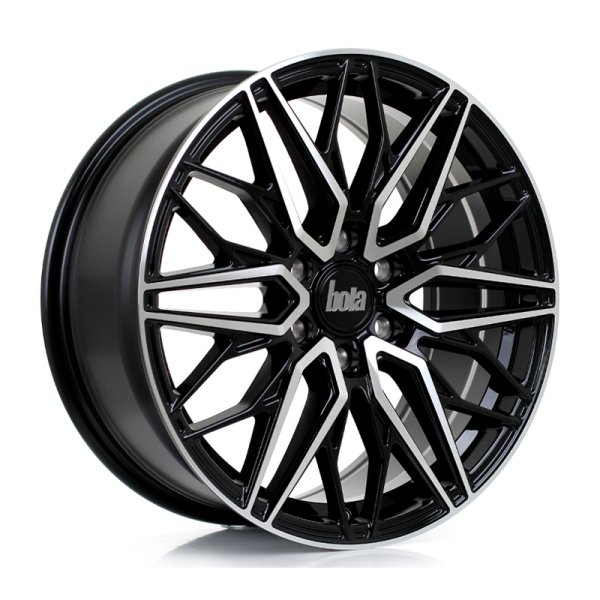 New 18 Inch Bola Vansport B32 Alloy Wheels In Gloss Black Polished Face, 1150kg Load, Ford Transit Custom, VW Transporter T7 6x120