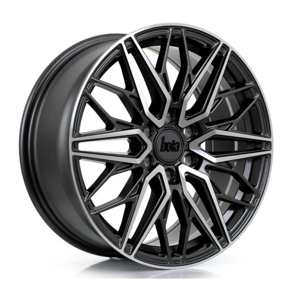 New 18 Inch Bola Vansport B32 Alloy Wheels In Gloss Gunmetal Polished Face, 1150kg Load, Ford Transit Custom, VW Transporter T7 6x120