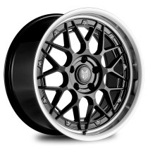 New 17 Inch Fox Hiro Flow Forged Alloy Wheels In Gloss Black With Polished Dish 5x112