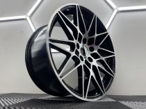 New 19 Inch Type 666 Comp Style Alloy Wheels in Gloss Black With Polished Face And Wider 9.5″ Rears 5x120