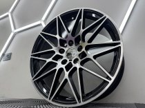 New 19 Inch Type 666 Comp Style Alloy Wheels in Gloss Black With Polished Face And Wider 9.5" Rears 5x120
