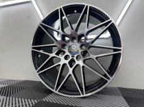 New 19 Inch Type 666 Comp Style Alloy Wheels in Gloss Black With Polished Face And Wider 9.5" Rears 5x120