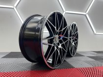 New 19 Inch Type 666 Comp Style Alloy Wheels in Gloss Black With Polished Face And Wider 9.5" Rears 5x120