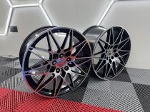 New 19 Inch Type 666 Comp Style Alloy Wheels in Gloss Black With Polished Face And Wider 9.5" Rears 5x120