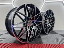 New 19 Inch Type 666 Comp Style Alloy Wheels in Gloss Black With Polished Face And Wider 9.5" Rears 5x120