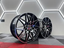 New 19 Inch Type 666 Comp Style Alloy Wheels in Gloss Black With Polished Face And Wider 9.5" Rears 5x120
