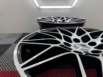 New 19 Inch Type 666 Comp Style Alloy Wheels in Gloss Black With Polished Face And Wider 9.5" Rears 5x120