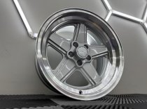 New 17 Inch Penta Style Alloy Wheels In Silver With Polished Deep Dish, Deeper 9″ Rear Mercedes SL SEC 5x112