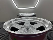 New 17 Inch Penta Style Alloy Wheels In Silver With Polished Deep Dish, Deeper 9" Rear Mercedes SL SEC 5x112