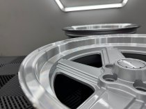 New 17 Inch Penta Style Alloy Wheels In Silver With Polished Deep Dish, Deeper 9" Rear Mercedes SL SEC 5x112