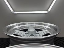 New 17 Inch Penta Style Alloy Wheels In Silver With Polished Deep Dish, Deeper 9" Rear Mercedes SL SEC 5x112