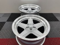 New 17 Inch Penta Style Alloy Wheels In Silver With Polished Deep Dish, Deeper 9" Rear Mercedes SL SEC 5x112