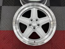 New 17 Inch Penta Style Alloy Wheels In Silver With Polished Deep Dish, Deeper 9" Rear Mercedes SL SEC 5x112