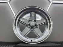 New 17 Inch Penta Style Alloy Wheels In Silver With Polished Deep Dish, Deeper 9" Rear Mercedes SL SEC 5x112