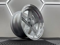 New 17 Inch Penta Style Alloy Wheels In Silver With Polished Deep Dish, Deeper 9" Rear Mercedes SL SEC 5x112