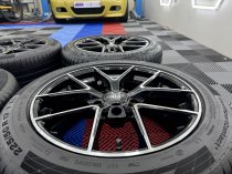 New 17 Inch Fox FX5 Alloy Wheels in Gloss Black with Polished Face Inc Good Part Worn Tyres Suit BMW 3 Series 5x120