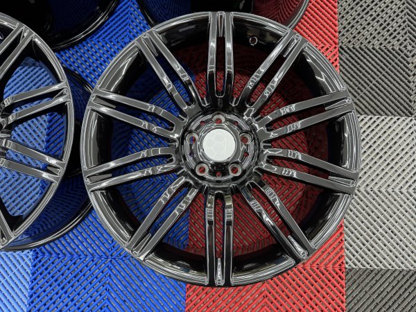 New 19 Inch Spyder Style Alloy Wheels In Gloss Black With Deeper 9.5" Rears Suit BMW E60 5x120