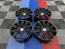 New 19 Inch Spyder Style Alloy Wheels In Gloss Black With Deeper 9.5" Rears Suit BMW E60 5x120