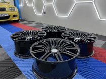 New 19 Inch Spyder Style Alloy Wheels In Gloss Black With Deeper 9.5" Rears Suit BMW E60 5x120