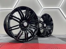 New 19 Inch Spyder Style Alloy Wheels In Gloss Black With Deeper 9.5" Rears Suit BMW E60 5x120