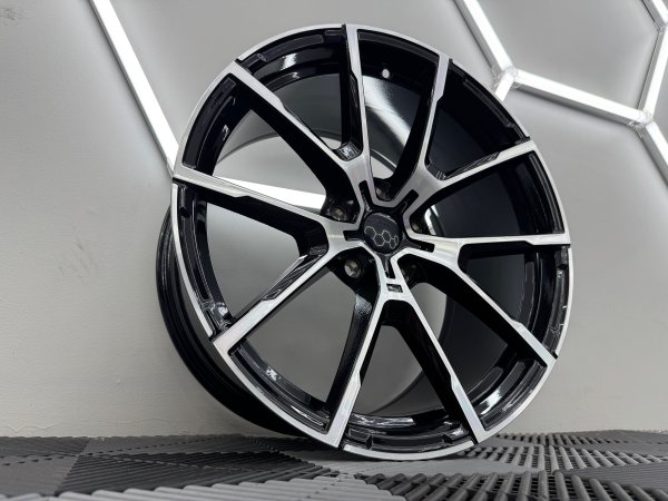 New 19 Inch Type 728 Alloy Wheels in Gloss Black With Polished Face And Wider 9.5" Rears 5x120
