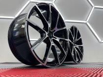 New 19 Inch Type 728 Alloy Wheels in Gloss Black With Polished Face And Wider 9.5" Rears 5x120