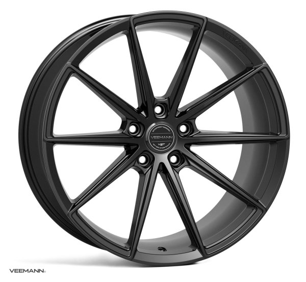 New 19 Inch Veemann MF-Z1 Flow Formed Alloy Wheels in Gloss Black with Deeper Concave 9.5" Rear Option 5x112