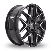 New 20 Inch AXE EX47T Alloy Wheels In Gloss Black Polished, 1250kg Load Rated, Ford Transit Custom, VW Transporter T7 6x120
