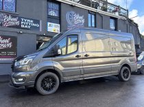 New 18 Inch Lenso Ventus Transit Alloy Wheels In Gloss Black, 1150kg Load Rated, Ford Transit Custom Gen 1 5x160