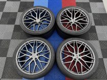 New 22 Inch Veemann VC520 Alloy Wheels In Dark Graphite Machines With Deeper Concave 12″ Rears Fitted With Good Continental Part Worn Tyres 5x120