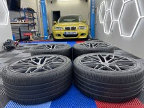 New 22 Inch Veemann VC520 Alloy Wheels In Dark Graphite Machines With Deeper Concave 12" Rears Fitted With Good Continental Part Worn Tyres 5x120