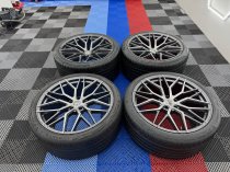 New 22 Inch Veemann VC520 Alloy Wheels In Dark Graphite Machines With Deeper Concave 12" Rears Fitted With Good Continental Part Worn Tyres 5x120