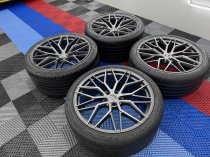 New 22 Inch Veemann VC520 Alloy Wheels In Dark Graphite Machines With Deeper Concave 12" Rears Fitted With Good Continental Part Worn Tyres 5x120