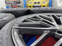 New 22 Inch Veemann VC520 Alloy Wheels In Dark Graphite Machines With Deeper Concave 12" Rears Fitted With Good Continental Part Worn Tyres 5x120