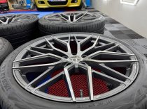 New 22 Inch Veemann VC520 Alloy Wheels In Dark Graphite Machines With Deeper Concave 12" Rears Fitted With Good Continental Part Worn Tyres 5x120