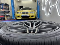 New 22 Inch Veemann VC520 Alloy Wheels In Dark Graphite Machines With Deeper Concave 12" Rears Fitted With Good Continental Part Worn Tyres 5x120