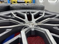 New 22 Inch Veemann VC520 Alloy Wheels In Dark Graphite Machines With Deeper Concave 12" Rears Fitted With Good Continental Part Worn Tyres 5x120