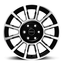 New 16 Inch Romac Stealth Alloy Wheels In Gloss Black With Polished Face, 1250kg Rating for Mercedes Vito, 5x112