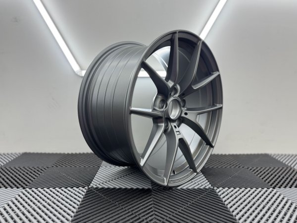 New 18 Inch CS Style Alloy Wheels In Satin Gunmetal, Engraved, Wider 9" Rear Option 763 IW 5x120