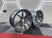 New 18 Inch CS Style Alloy Wheels In Satin Gunmetal, Engraved, Wider 9" Rear Option 763 IW 5x120