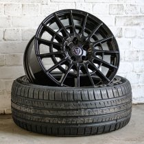 New 18 Inch Wolfrace Eurosport Turismo Super T Alloy Wheels In Gloss Black, Load Rated 1250kg For Ford Transit Custom 5x160