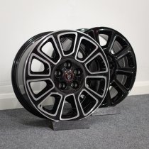 New 18 Inch Wolfrace Eurosport TUV Transporter 2 Alloy Wheels In Diamond Black Polished, Load Rated 1150kg For Ford Transit Custom 5x160
