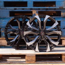 New 18 Inch Wolfrace Eurosport Assassin GT2 Alloy Wheels In Gloss Black Polished, 885kg Load Rated, Ford Transit Custom Gen 2, VW Transporter T7 6x120
