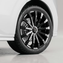 New 18 Inch Wolfrace Eurosport Renaissance Alloy Wheels In Gloss Black, 1250kg Load Rated, Ford Transit Custom Gen 2, VW Transporter T7 6x120